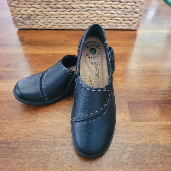 Earth Origins Shoes - Earth Origins Leona Black Leather Loafer Flats Size 6.5